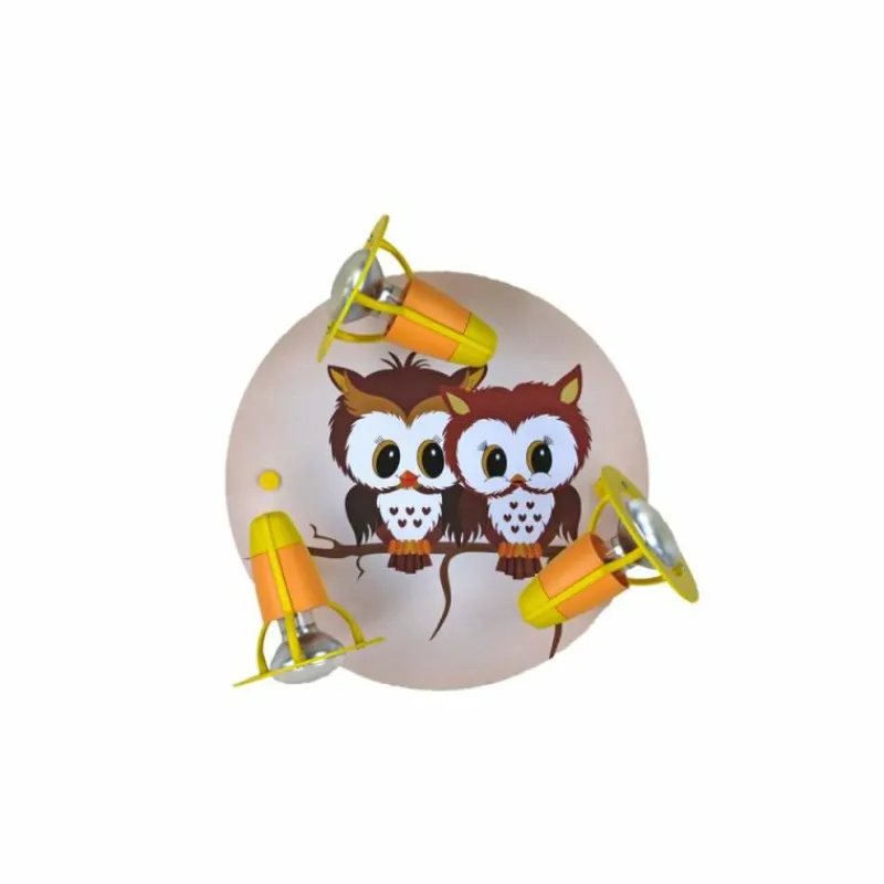 Lampes En Bois-Luminaires Elobra Plafonnier rond Elobra HORST Jaune, Rose, 3 lumières