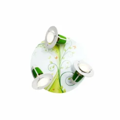 Lampes En Bois-Luminaires Elobra Plafonnier rond Elobra PHANTASIE Vert, 3 lumières