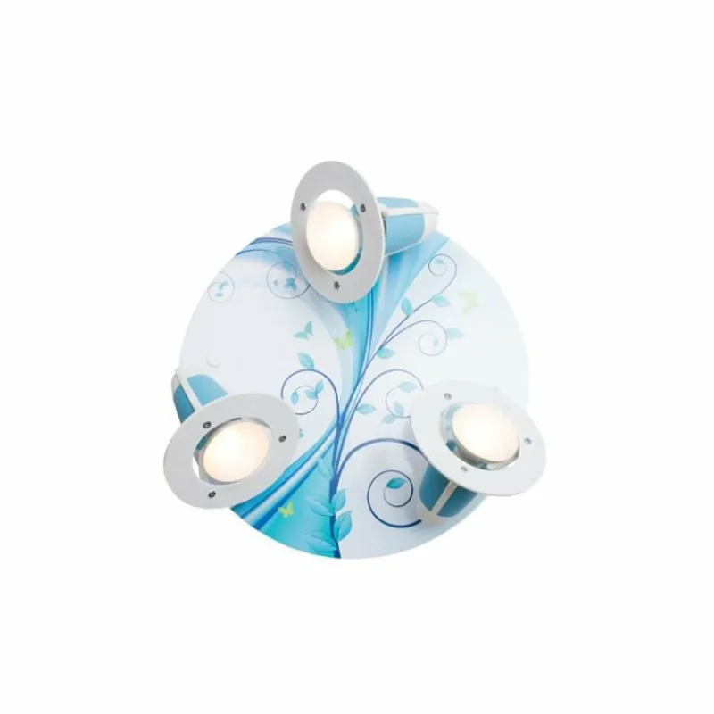 Lampes En Bois-Luminaires Elobra Plafonnier rond Elobra PHANTASIE Vert, 3 lumières