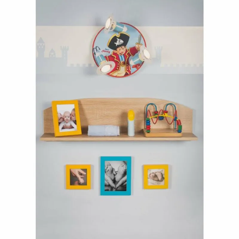 Lampes En Bois-Luminaires Elobra Plafonnier rond Elobra SEE Bleu, 3 lumières