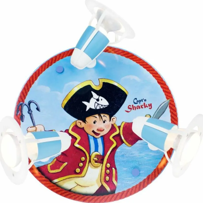 Lampes En Bois-Luminaires Elobra Plafonnier rond Elobra SEE Bleu, 3 lumières