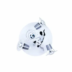 Lampes En Bois-Luminaires Elobra Plafonnier rond Elobra SOCCER Argenté, Blanc, 3 lumières