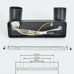 hofstein Plafonnier Rubeltein Noir, 2 lumières