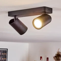 hofstein Plafonnier Rubeltein Noir, 2 lumières