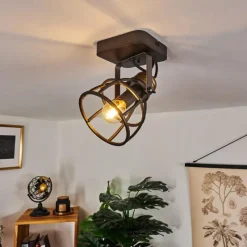 Lampes Industrielles-hofstein Plafonnier Russu Gris, 1 lumière