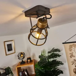 Lampes Industrielles-hofstein Plafonnier Russu Gris, 1 lumière