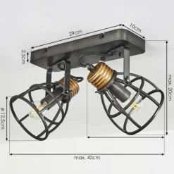 Lampes Vintages & Rétros-hofstein Plafonnier Russu Gris, 1 lumière