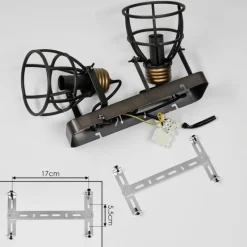 Lampes Vintages & Rétros-hofstein Plafonnier Russu Gris, 1 lumière