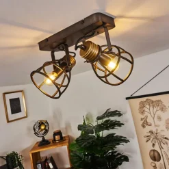 Lampes Vintages & Rétros-hofstein Plafonnier Russu Gris, 1 lumière