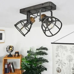 Lampes Vintages & Rétros-hofstein Plafonnier Russu Gris, 1 lumière