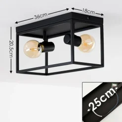 Lampes Vintages & Rétros-hofstein Plafonnier Ryssby Noir, 2 lumières