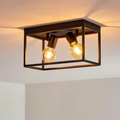 Lampes Vintages & Rétros-hofstein Plafonnier Ryssby Noir, 2 lumières