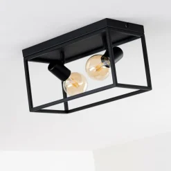 Lampes Vintages & Rétros-hofstein Plafonnier Ryssby Noir, 2 lumières