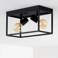 Lampes Vintages & Rétros-hofstein Plafonnier Ryssby Noir, 2 lumières