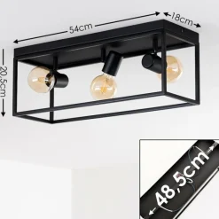 Lampes Vintages & Rétros-hofstein Plafonnier Ryssby Noir, 3 lumières