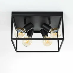 Lampes Vintages & Rétros-hofstein Plafonnier Ryssby Noir, 4 lumières