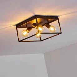 Lampes Vintages & Rétros-hofstein Plafonnier Ryssby Noir, 4 lumières