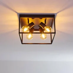 Lampes Vintages & Rétros-hofstein Plafonnier Ryssby Noir, 4 lumières