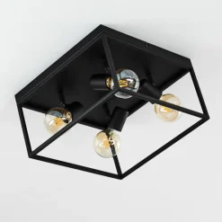 Lampes Vintages & Rétros-hofstein Plafonnier Ryssby Noir, 4 lumières