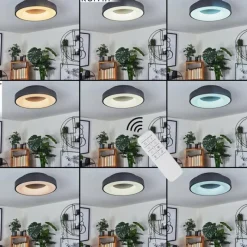 hofstein Plafonnier Sachseln LED Noir, 1 lumière