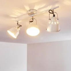 Lampes Industrielles-hofstein Plafonnier Safari Blanc, 3 lumières