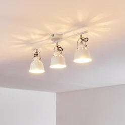 Lampes Industrielles-hofstein Plafonnier Safari Blanc, 3 lumières