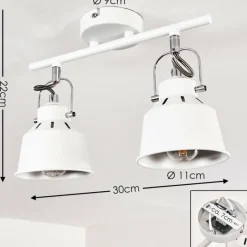 Lampes Industrielles-hofstein Plafonnier Safari Blanc, 2 lumières