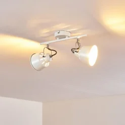 Lampes Industrielles-hofstein Plafonnier Safari Blanc, 2 lumières