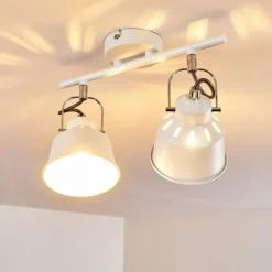 Lampes Industrielles-hofstein Plafonnier Safari Blanc, 2 lumières