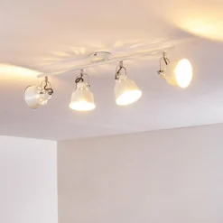 hofstein Plafonnier Safari Blanc, 4 lumières