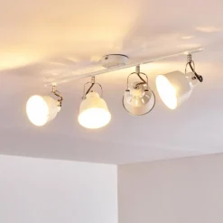 hofstein Plafonnier Safari Blanc, 4 lumières