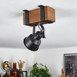 Luminaires Scandinaves-hofstein Plafonnier Safari Brun foncé, Noir, 1 lumière