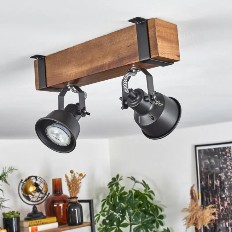 Luminaires Scandinaves-hofstein Plafonnier Safari Brun, Noir, 2 lumières