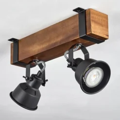 Luminaires Scandinaves-hofstein Plafonnier Safari Brun, Noir, 2 lumières