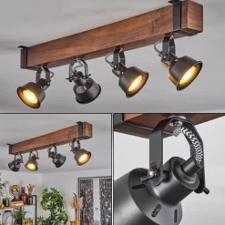 Luminaires Scandinaves-hofstein Plafonnier Safari Brun, Noir, 4 lumières