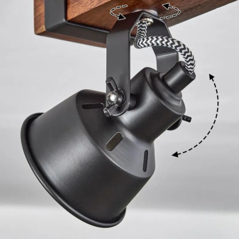 Luminaires Scandinaves-hofstein Plafonnier Safari Brun, Noir, 6 lumières