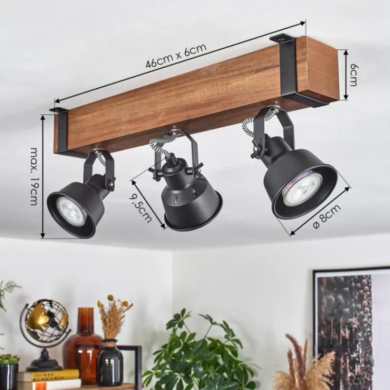 Luminaires Scandinaves-hofstein Plafonnier Safari Brun, Noir, 3 lumières