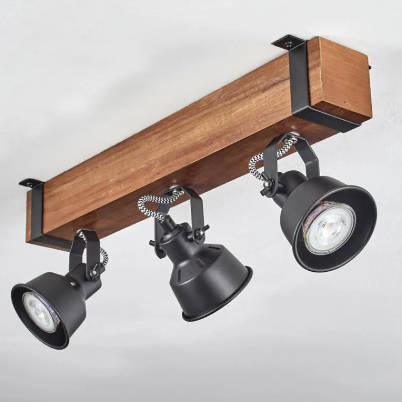 Luminaires Scandinaves-hofstein Plafonnier Safari Brun, Noir, 3 lumières