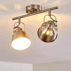 Lampes Industrielles-hofstein Plafonnier Safari Chrome brossé, 2 lumières