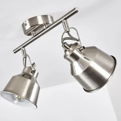 Lampes Industrielles-hofstein Plafonnier Safari Chrome brossé, 2 lumières