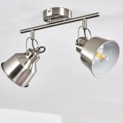 Lampes Industrielles-hofstein Plafonnier Safari Chrome brossé, 2 lumières