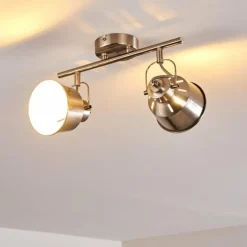 Lampes Industrielles-hofstein Plafonnier Safari Chrome brossé, 2 lumières