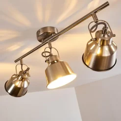 Lampes Industrielles-hofstein Plafonnier Safari Chrome brossé, 3 lumières