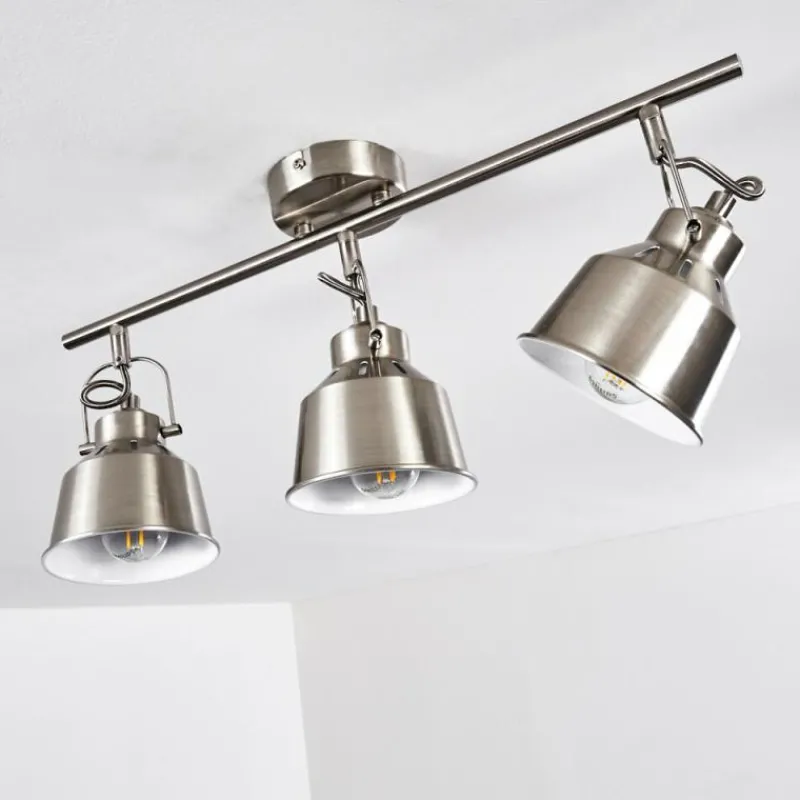 Lampes Industrielles-hofstein Plafonnier Safari Chrome brossé, 3 lumières