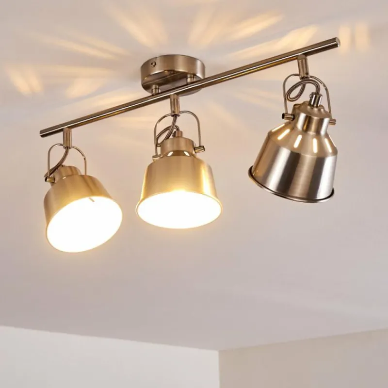 Lampes Industrielles-hofstein Plafonnier Safari Chrome brossé, 3 lumières