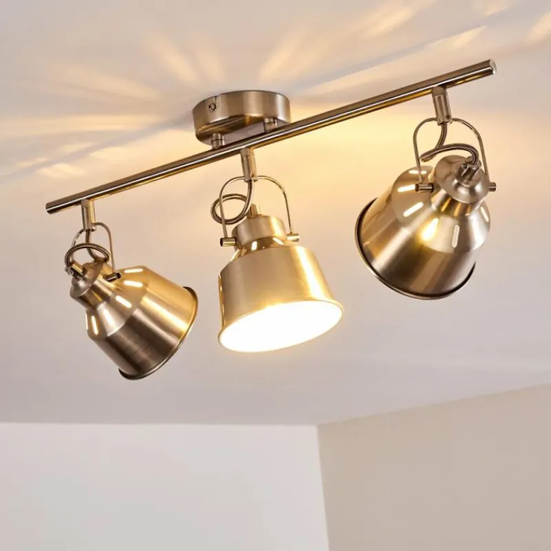 Lampes Industrielles-hofstein Plafonnier Safari Chrome brossé, 3 lumières