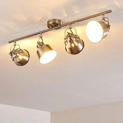 Lampes Industrielles-hofstein Plafonnier Safari Chrome brossé, 4 lumières