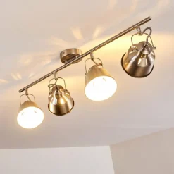 Lampes Industrielles-hofstein Plafonnier Safari Chrome brossé, 4 lumières