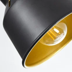 Lampes Dorées-hofstein Plafonnier Safari Chrome, Noir, 6 lumières