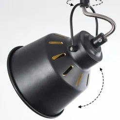 Lampes Dorées-hofstein Plafonnier Safari Chrome, Noir, 6 lumières